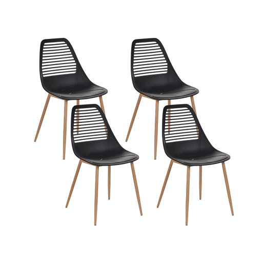 Conjunto de 4 cadeiras de jantar MONTELLO Preto Conjunto de 4 cadeiras de jantar MONTELLO Preto