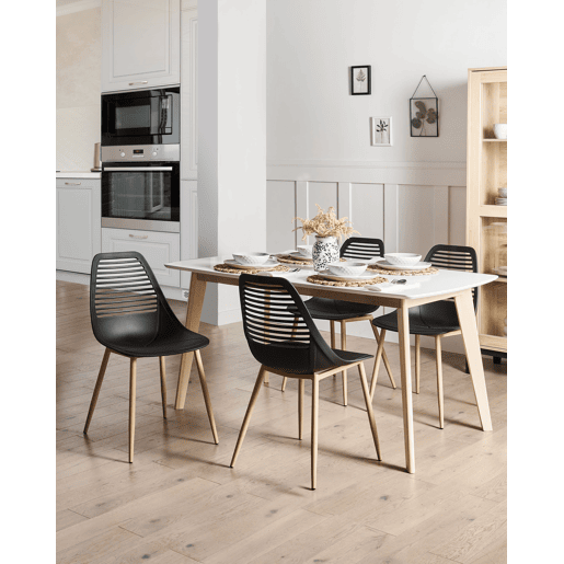 Conjunto de 4 cadeiras de jantar MONTELLO Preto Conjunto de 4 cadeiras de jantar MONTELLO Preto