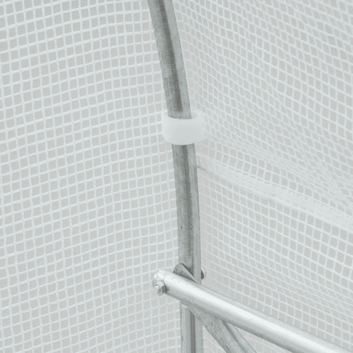 Outsunny Estufa de Jardim 350x200x200 cm Estufa de Túnel com Porta Enrolável e 6 Janelas Cobertura de PE 140 gm² Estrutura de Metal para Cultivo de Plantas Verduras Branco