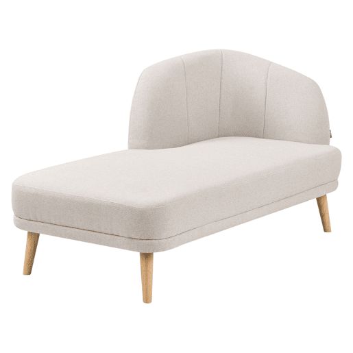 Chaise longue à direita TANLAY Tecido Creme claro