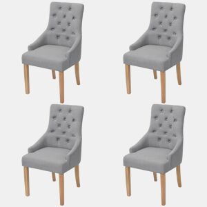 vidaXL Cadeiras de jantar 4 pcs tecido cinzento-claro