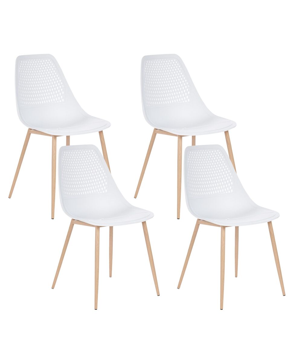 Beliani Silla de comedor HAZELTON Blanco