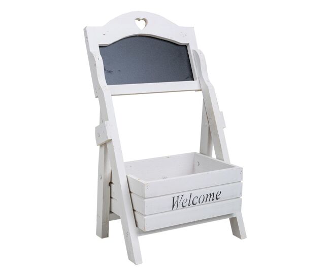 Cesto de madera con pizarra blanco 26x16x43