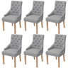 vidaXL Cadeiras de jantar 6 pcs tecido cinzento-claro