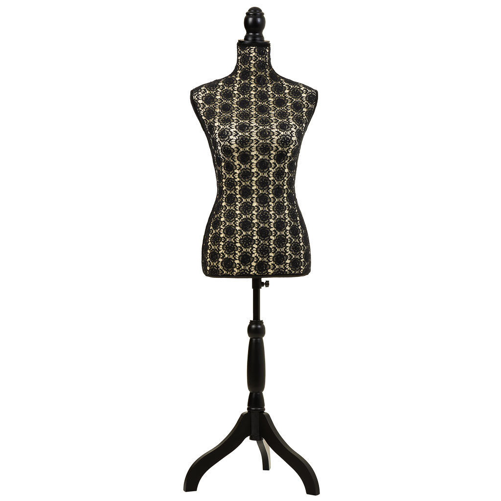Maniquí de madera y espuma forrado de tela
