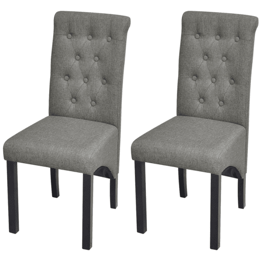 vidaXL Cadeiras de jantar 2 pcs tecido cinzento-claro vidaXL Cadeiras de jantar 2 pcs tecido cinzento-claro
