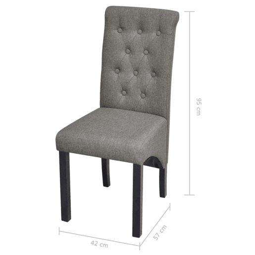 vidaXL Cadeiras de jantar 2 pcs tecido cinzento-claro vidaXL Cadeiras de jantar 2 pcs tecido cinzento-claro