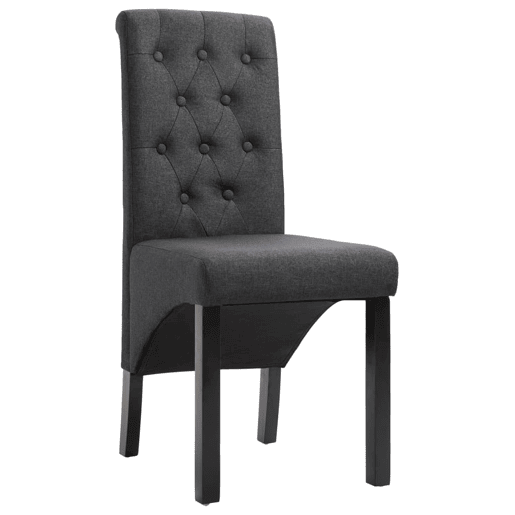 vidaXL Cadeiras de jantar 2 pcs tecido cinzento-escuro vidaXL Cadeiras de jantar 2 pcs tecido cinzento-escuro