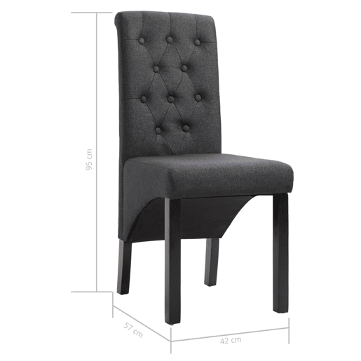 vidaXL Cadeiras de jantar 2 pcs tecido cinzento-escuro vidaXL Cadeiras de jantar 2 pcs tecido cinzento-escuro
