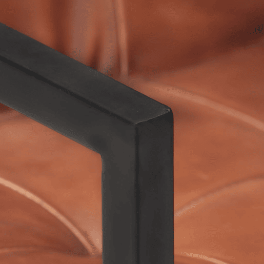 vidaXL Cadeiras de jantar cantilever 2 pcs couro genuĂno castanho vidaXL Cadeiras de jantar cantilever 2 pcs couro genuĂno castanho