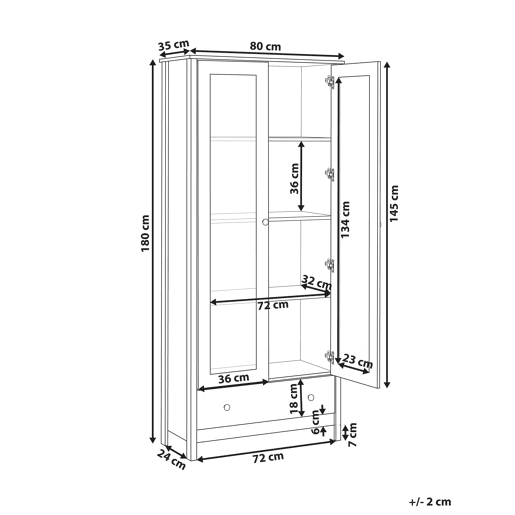 Armário expositor NORNALUP 80 cm Branco