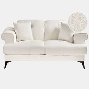 Sofá SKIVE Bouclé Branco 2 lugares