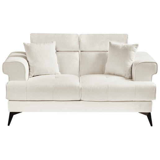 Sofá SKIVE Bouclé Branco 2 lugares Sofá SKIVE Bouclé Branco 2 lugares