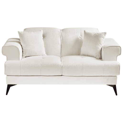 Sofá SKIVE Bouclé Branco 2 lugares Sofá SKIVE Bouclé Branco 2 lugares