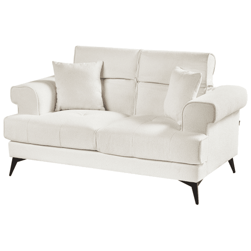 Sofá SKIVE Bouclé Branco 2 lugares Sofá SKIVE Bouclé Branco 2 lugares