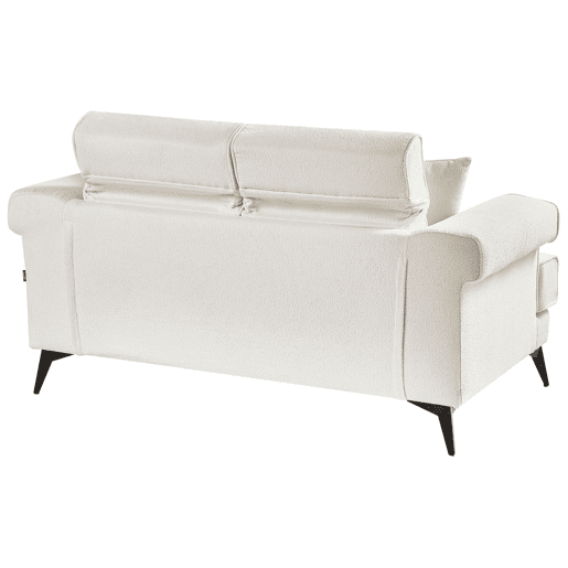 Sofá SKIVE Bouclé Branco 2 lugares Sofá SKIVE Bouclé Branco 2 lugares