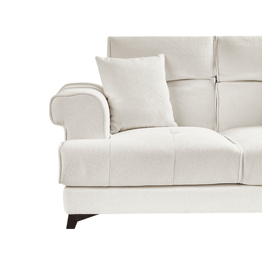 Sofá SKIVE Bouclé Branco 2 lugares Sofá SKIVE Bouclé Branco 2 lugares
