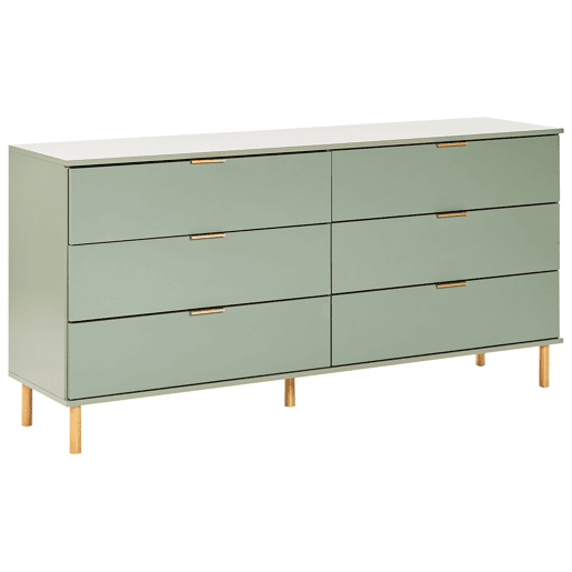 Cómoda 6 gavetas WALPOLE Verde Cómoda 6 gavetas WALPOLE Verde