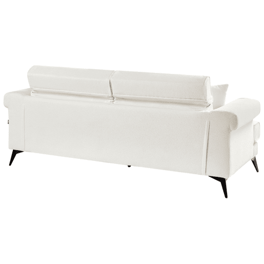 Sofá SKIVE Bouclé Branco 3 lugares