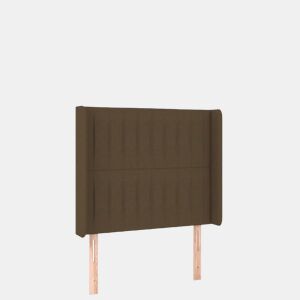 vidaXL Cabeceira de cama c luzes LED tecido 103x16x118128cm castanho