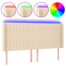 vidaXL Cabeceira cama c luzes LED tecido 183x16x118128 cm cor creme
