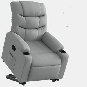 vidaXL Poltrona reclinável elevatória tecido cinzento-claro