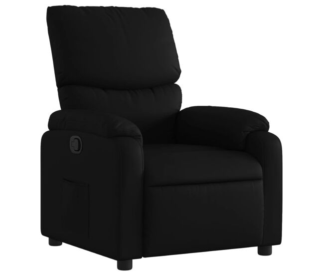 Vidaxl sillón reclinable de cuero sintético negro