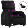 vidaXL Poltrona massagens reclinável elétrica couro artificial preto