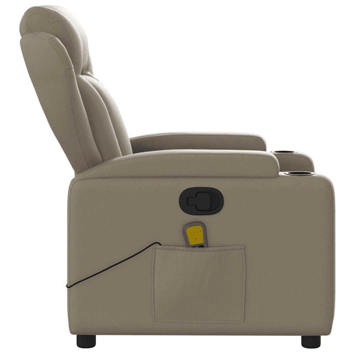 vidaXL Poltrona de massagens reclinável couro artificial cappuccino vidaXL Poltrona de massagens reclinável couro artificial cappuccino