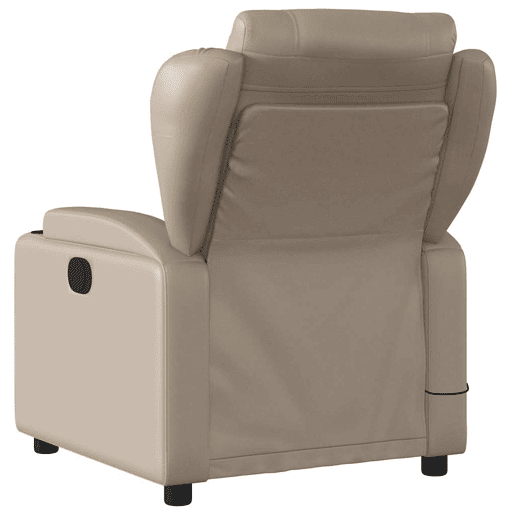 vidaXL Poltrona de massagens reclinável couro artificial cappuccino vidaXL Poltrona de massagens reclinável couro artificial cappuccino