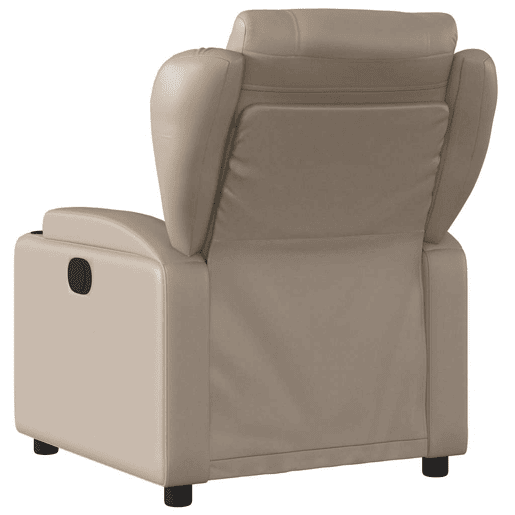 vidaXL Poltrona massagens reclinável elétrica couro artif. cappuccino vidaXL Poltrona massagens reclinável elétrica couro artif. cappuccino
