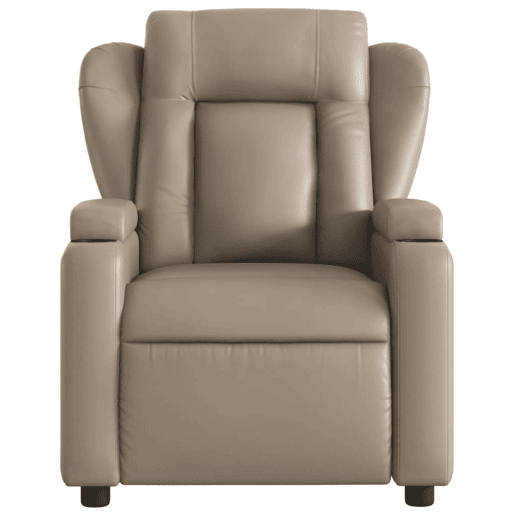 vidaXL Poltrona massagens reclinável elétrica couro artif. cappuccino vidaXL Poltrona massagens reclinável elétrica couro artif. cappuccino