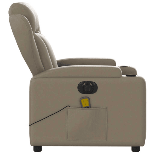 vidaXL Poltrona massagens reclinável elétrica couro artif. cappuccino vidaXL Poltrona massagens reclinável elétrica couro artif. cappuccino