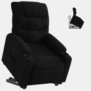 vidaXL Poltrona reclinável elevatória tecido preto