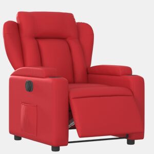 vidaXL Poltrona reclinável elétrica couro artificial vermelho