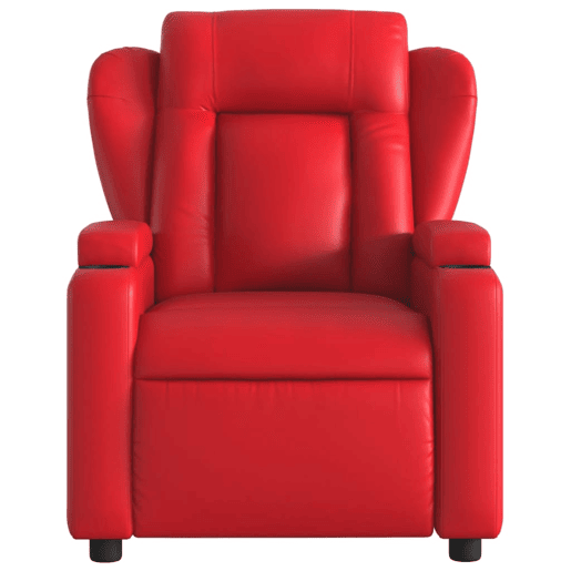 vidaXL Poltrona reclinável elétrica couro artificial vermelho