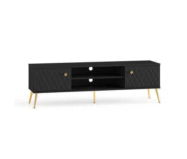 Mueble TV 2 puertas 160 cm Manoé Negro