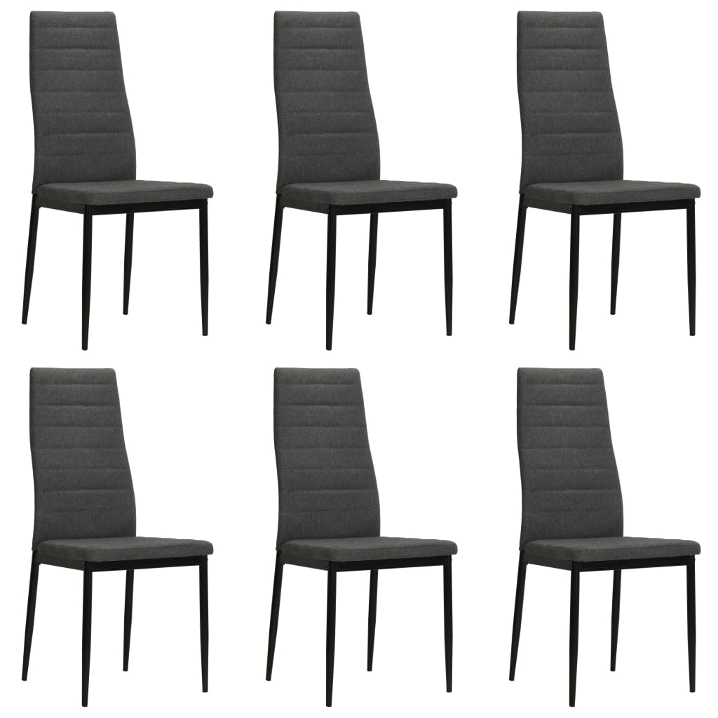 Vidaxl sillas de comedor 6 unidades tela gris oscuro