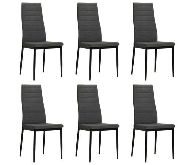 Vidaxl sillas de comedor 6 unidades tela gris oscuro