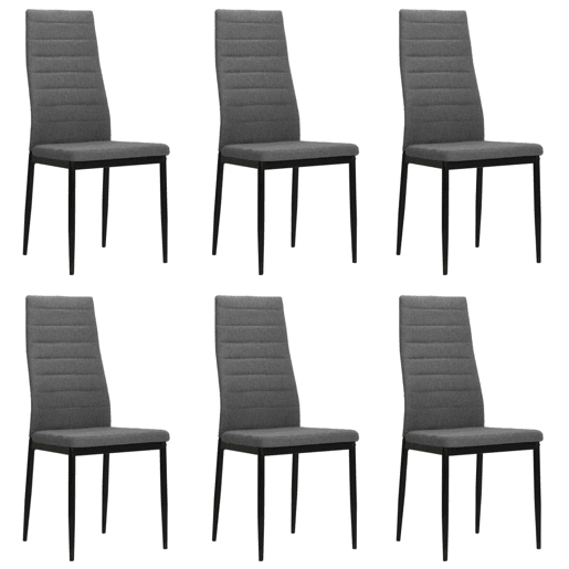 vidaXL Cadeiras de jantar 6 pcs tecido cinzento-claro vidaXL Cadeiras de jantar 6 pcs tecido cinzento-claro