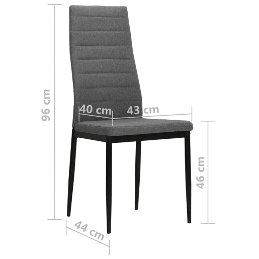 vidaXL Cadeiras de jantar 6 pcs tecido cinzento-claro vidaXL Cadeiras de jantar 6 pcs tecido cinzento-claro