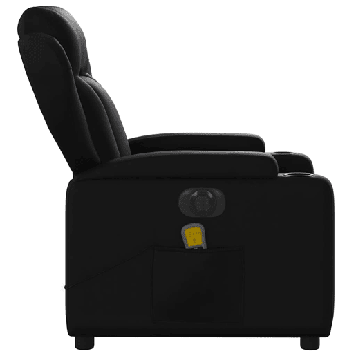vidaXL Poltrona massagens reclinável elétrica couro artificial preto