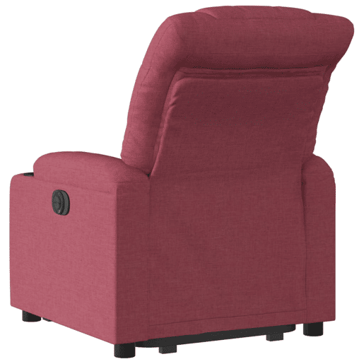 vidaXL Poltrona reclinável elevatória tecido vermelho tinto