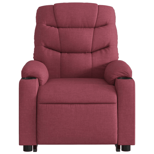 vidaXL Poltrona reclinável elevatória tecido vermelho tinto