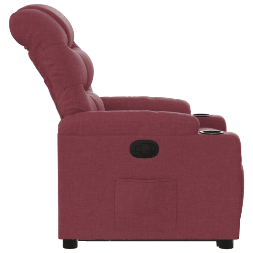 vidaXL Poltrona reclinável elevatória tecido vermelho tinto