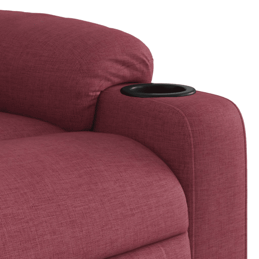 vidaXL Poltrona reclinável elevatória tecido vermelho tinto