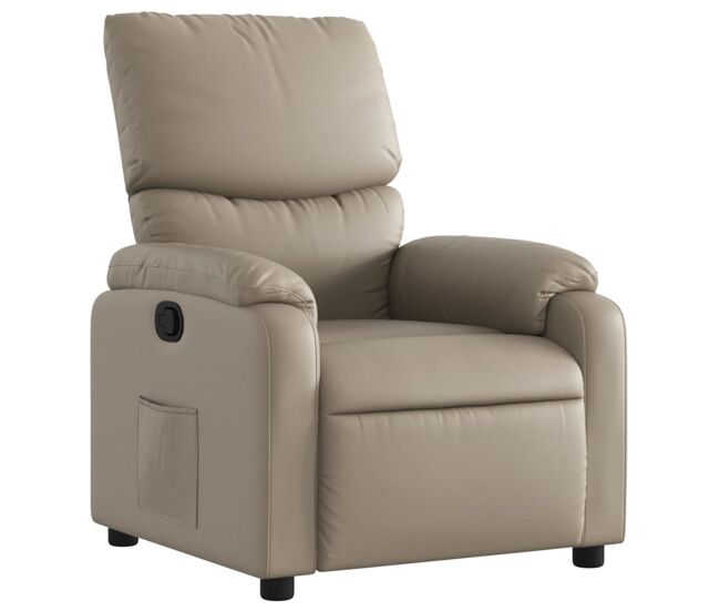 Vidaxl sillón reclinable de cuero sintético color capuchino