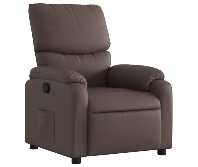Vidaxl sillón reclinable de cuero sintético marrón