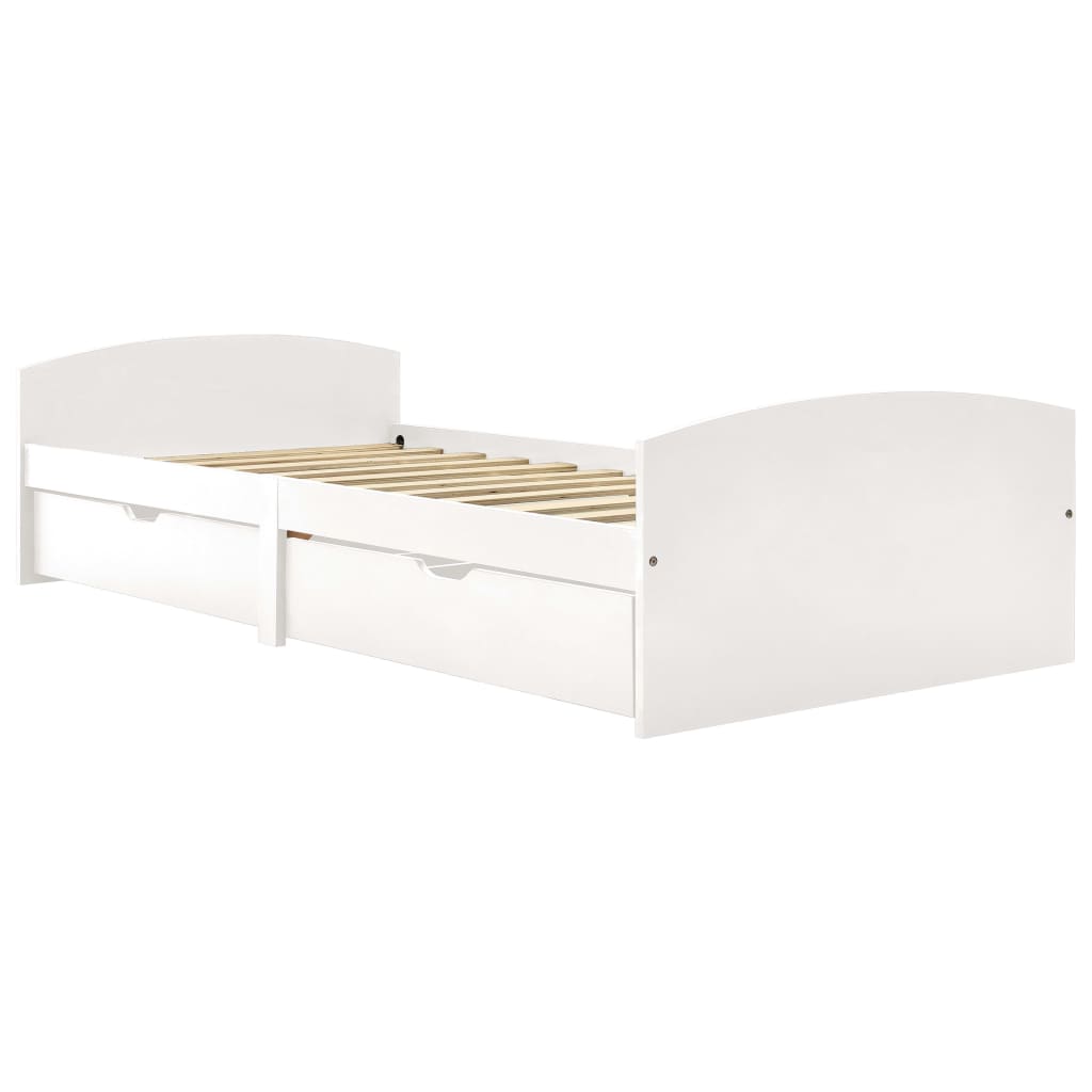 Estructura de cama con 2 cajones madera maciza pino 90x200 cm