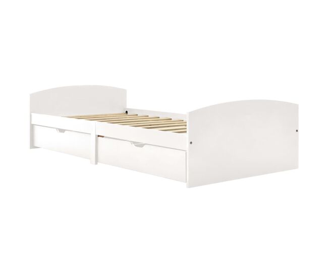 Estructura de cama con 2 cajones madera maciza pino 90x200 cm